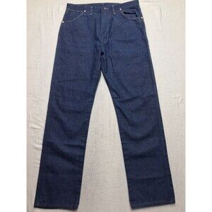 WRANGLER 13MWZ Cowboy Cut Jean Men 34x34 Dark Raw Wash Rodeo Western USA Made
